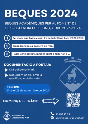 Beques acadèmiques 2n batxillerat Curs 2023-2024